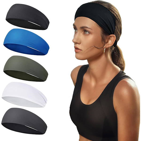 Urheilupannat naisille, kosteutta siirtävä treenipanta, hikinauhapanta hiihtoon, juoksuun, pyöräilyyn, hiuspanta naisille ja miehille Black/White/Grey/Blue/Green