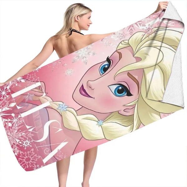 Disney Frozen Elsa pige dreng strandhåndklæde mikrofiber dobbeltsidet fleece strandhåndklæde badehåndklæde