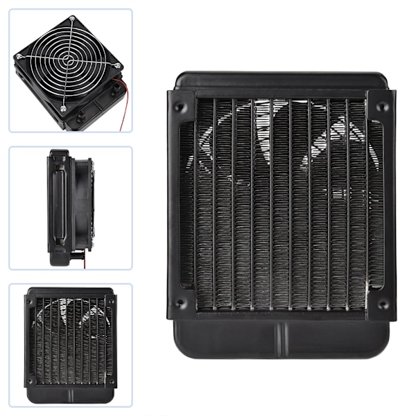 120mm Vattenrad Kylare Värmeväxlare Vattenkylning CPU Kylare Med Fläkt 10 Rör