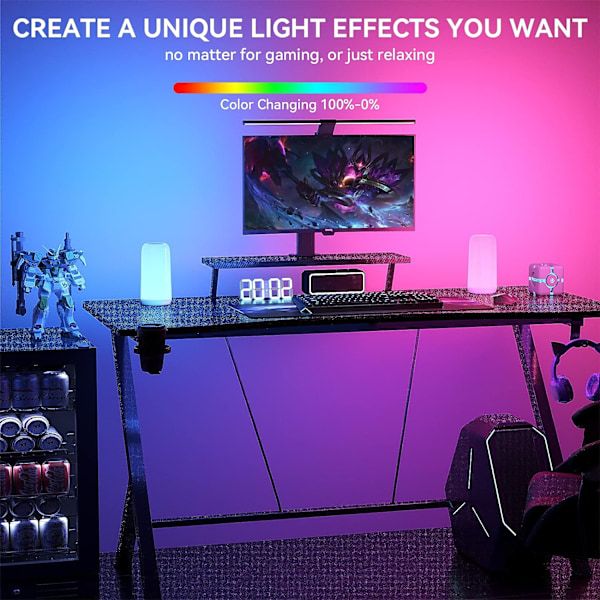 Berørings Nattbordslampe, [Elegant Design & RGB-modus] 3-veis dimbar liten lampe for soverom, LED-lampe med varmt hvitt lys, Multi-Co