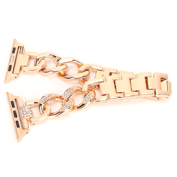 Rhinestones rem tilbehør armbånd enkelt række kæde rem til IOS Watch 42mm/44mmRose Gold