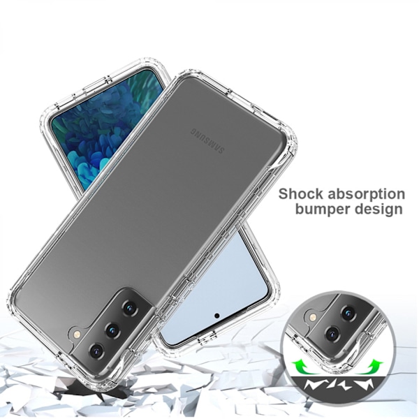 JUSTUP för Samsung Phone Case Heavy Duty Protective Anti-Slick  Soft Back Shell Hard PC Front Open Frame Slim Phone Cases för Samsung Galaxy S21 FE（