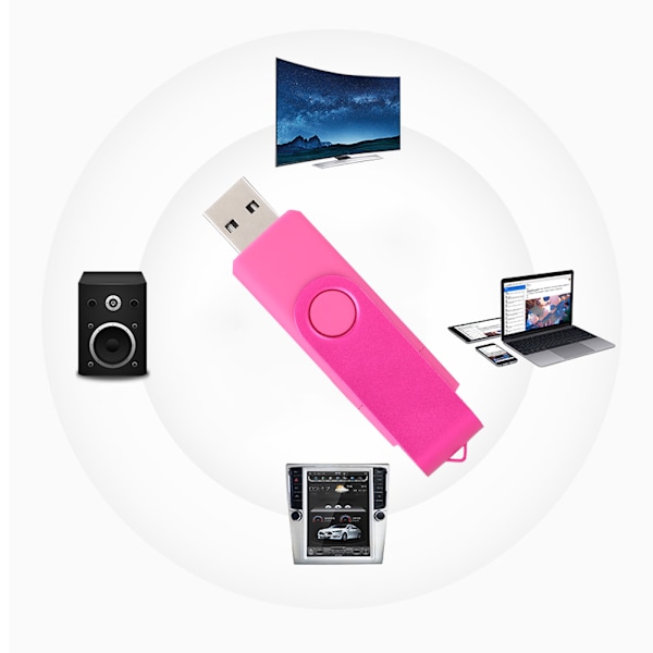Rose Red Metal Rotation Portable USB Flash Drive High Speed U Disk Memory Stick (16G)