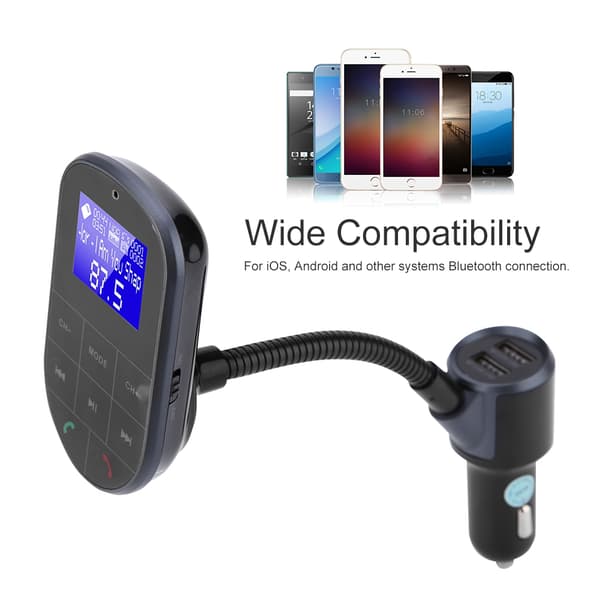 Hands-free samtale bil FM-sender lader klar LCD Bluetooth FM-sender billader