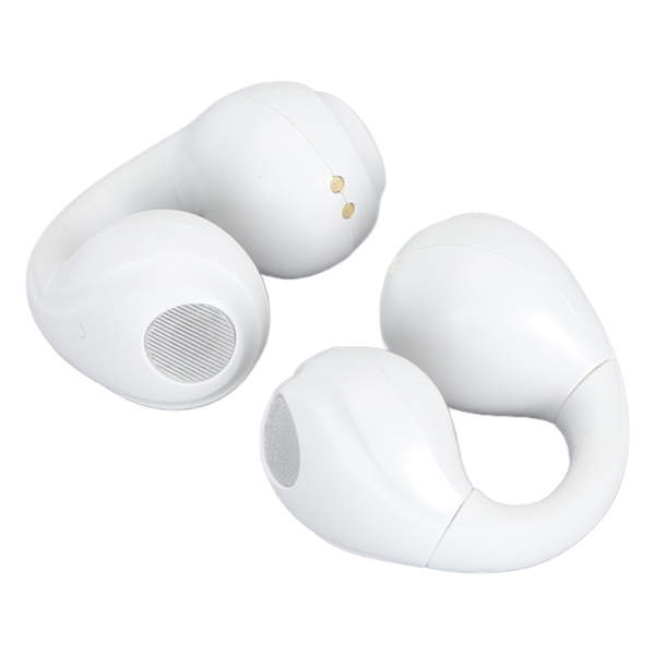 Trådløse Open Ear-hodetelefoner Vanntett Støyreduserende Bluetooth-hodetelefoner Innebygd mikrofon og digitalt display Laderetui Beige