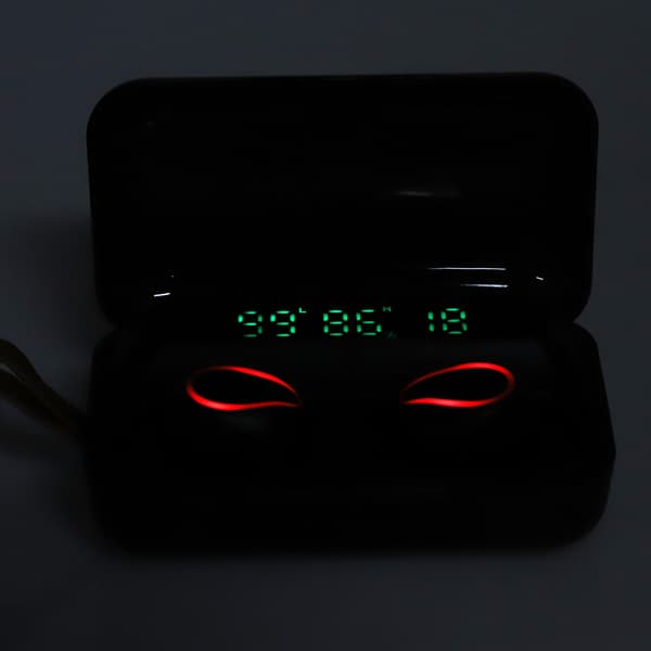 Plastik Sort Cool Letvægts Touch Control Hovedtelefon Åndedrætslys LED Digital Display Earphone med Reb til Musik SpilSort