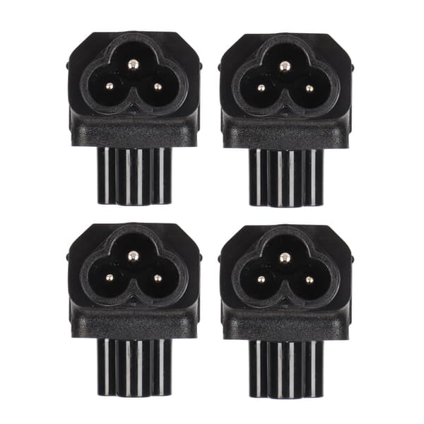 4 stk. IEC320 C6 til IEC320 C5 strømadapter, plug and play C6 til C5 vinkeladapter 90 grader strømadapter til UPS PDU-server