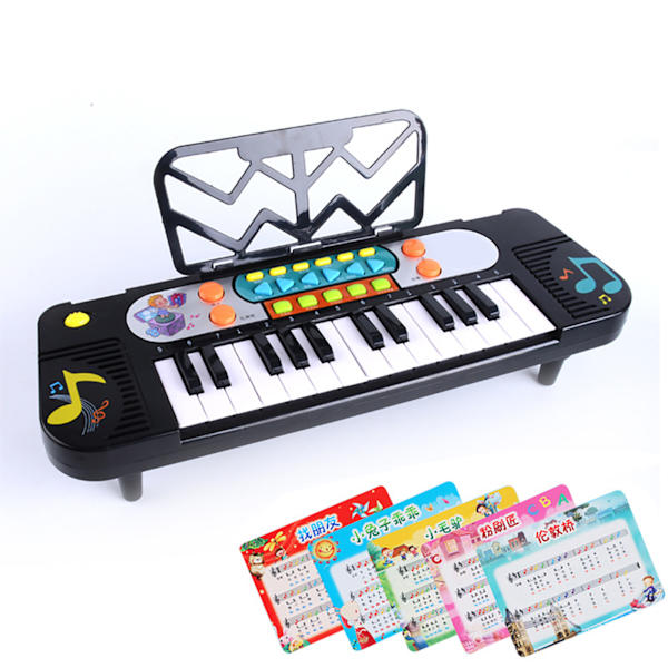 Elektrisk klaver til børn, begynder, elektronisk musik, læringskeyboard, bærbart instrument til tidlig læring with Sheets 25 Keys 11 Modes