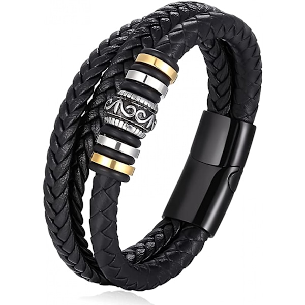 Läderarmband för män, till min son, mammas armband, sonsons mormors armband - mamma till min sons armband, läderflätat armband
