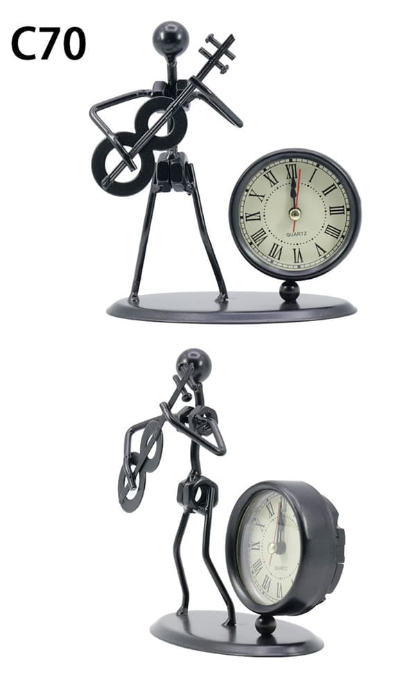 Skulptur med ur (basguitar)