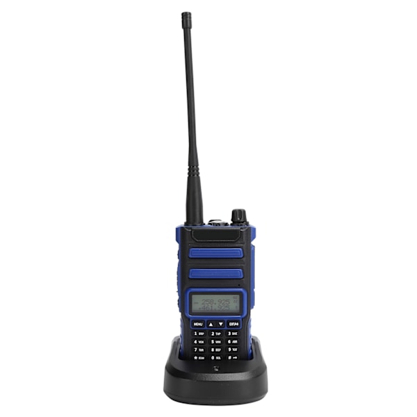 Utomhus bärbar dubbelbands walkie-talkie-kit handhållen LCD-display Walky Talky 100‑240VBlå EU-kontakt 100‑240V