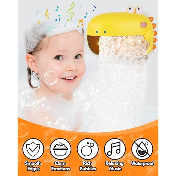 Castle Baby Badleksaker, Dinosaurie Badbubbelmaskin, Badleksaker för Barn i Åldrarna 1-3, Automatisk Badkarsleksak Bubbelmaskin Gåvor till Pojkar red