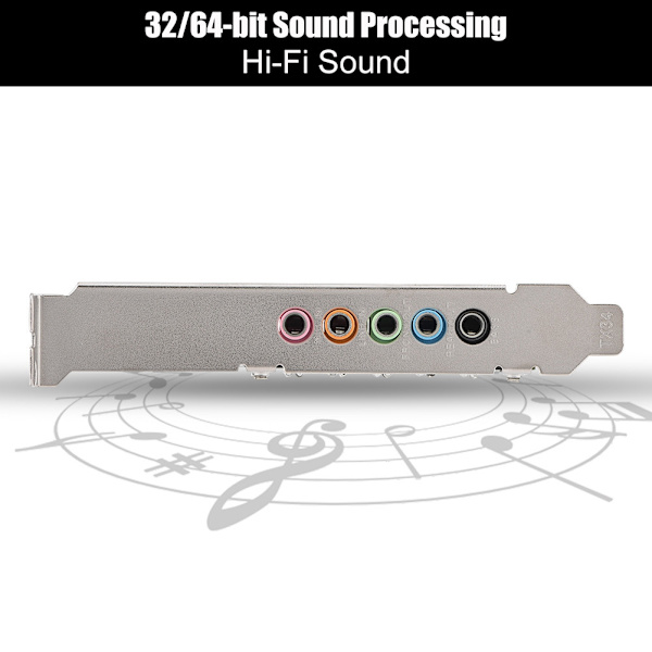 32/64-bittinen digitaalinen äänikortti 6-kanavainen Hi-Fi 3D-stereokaiutin PCIE-äänikortti Direct Soundille