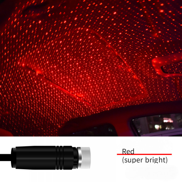 Bilprojektionslampe Net Red Bil Full Sky Star Atmosfærelampe USB Tagstjernelampe Ombygget Bil Indendørs Atmosfærelampe