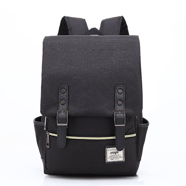 Vattentät bärbar ryggsäck för handbagage, arbetsryggsäck för affärsresor, skolväska, moderiktig skolväska för högskola Full dark black L