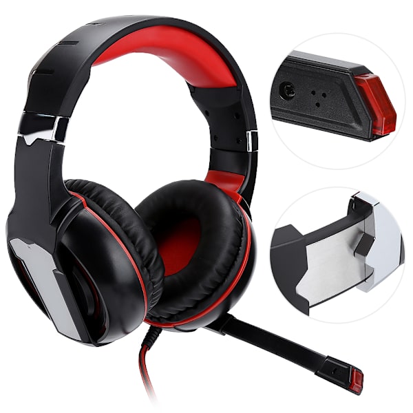 HG‑2 Gaming Headset Trådbundna On‑Ear Hörlurar Subwoofer Stereo med LED Mikrofon för PS4