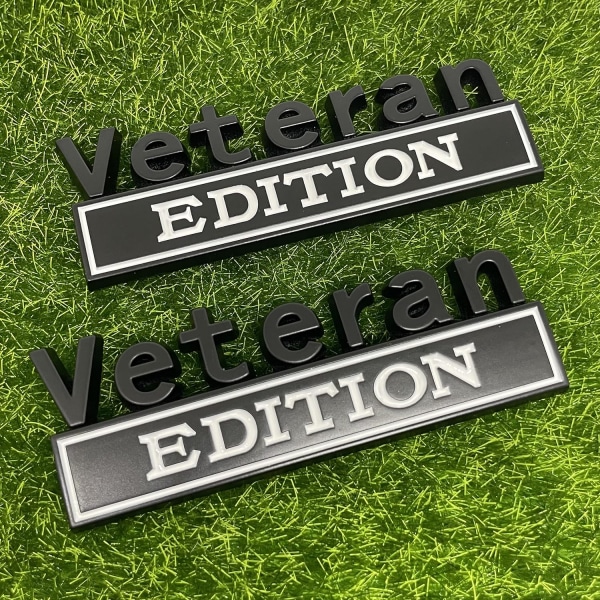 2-pakning Veteran Edition bildekor emblem 3D bokstaver merke utvendig bil lastebil klistremerker, morsomme bokstavklistremer passer til kjøretøy, lastebil, SUV, dørdekorasjon