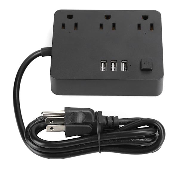 Skrivebords Smart Hurtigopladningsstrømstik med 3 Stik 3 USB-porte 100‑240V