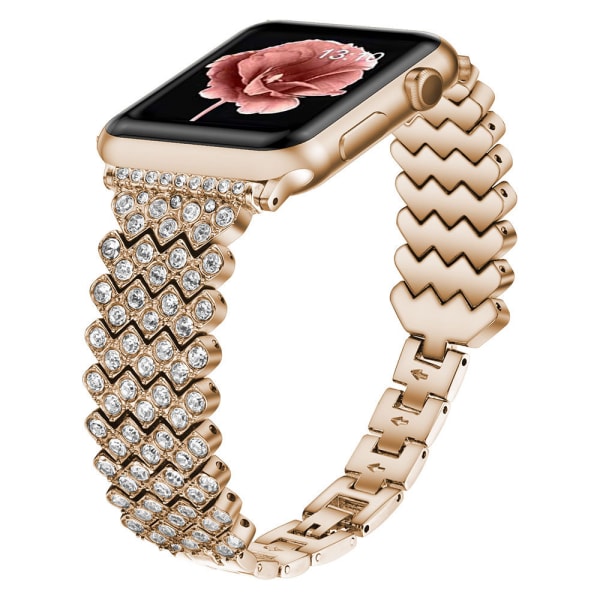 Kompatibel med Apple Watch Band 42/44/45 mm iWatch Bands Series 8 7 SE 6 5 4 3 2 1 Crystal Rhinestone Mesh smykkearmbånd