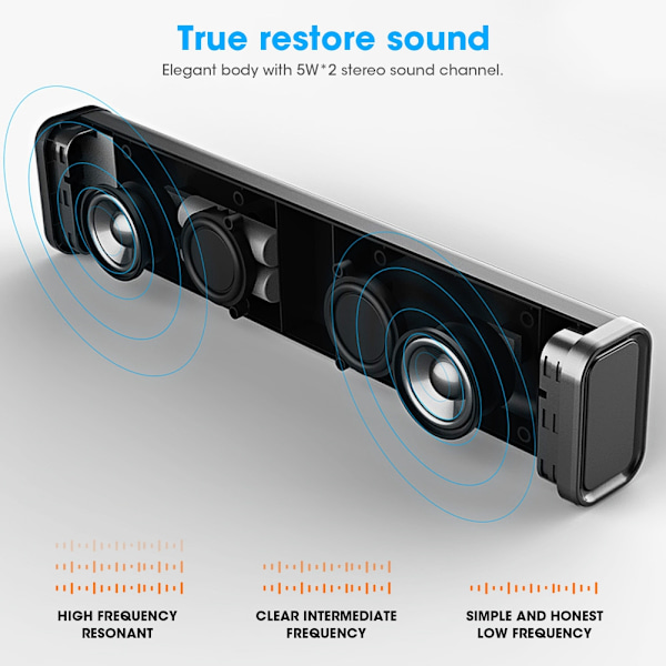 Remax RB-M33 Trådløs Bluetooth-høyttaler Mobiltelefon Hjemme Skrivebord Mini Bass Stereo Lyd Svart
