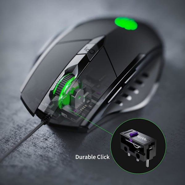 Trådløs Mus, Ergonomisk Design, 4 Nivåer DPI Justerbar og 6 Knapper, Optimert USB Trådløs Optisk Mus for PC Bærbar Datamaskin for Arbeid og Spill