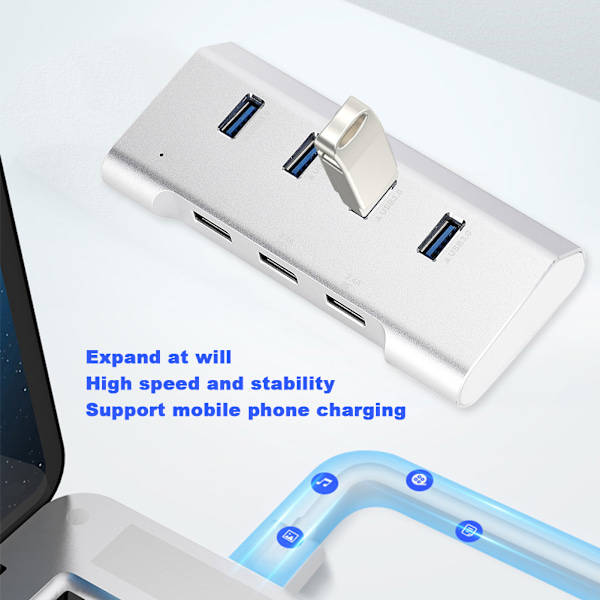 DM HB96 USB 3.0 Splitter Hub 7 porte højhastigheds dockingstation 3A