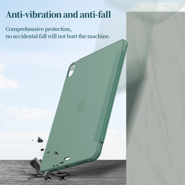 Fodral för iPad Air 4:e och 5:e generation 10,9 tum Multi-Angle skyddande fodral, mjukt TPU-bakskydd med automatisk sömn/väckning
