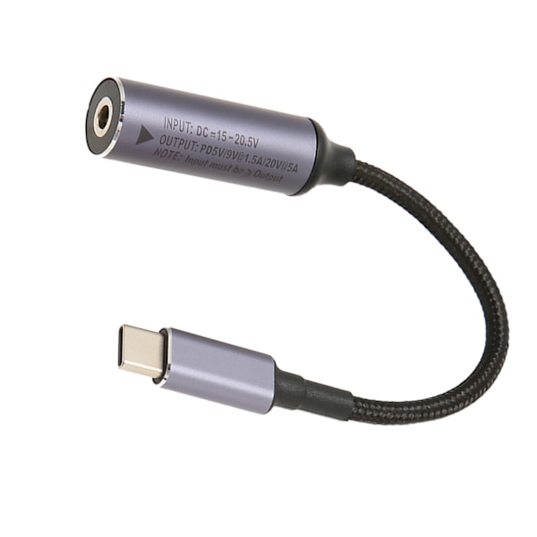 DC4.0mmx1.35mm naar Type C mannelijke voedingskabel Ondersteuning tot 100W Power PD oplaadkabel