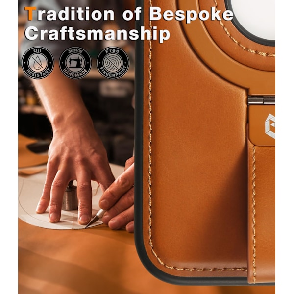 Magnetisk Ringgrep Holder for Telefondeksel | Beskyttende Telefon Skinndeksel | Kompatibel med MagSafe | Innebygd Støtte iphone 14pro brown
