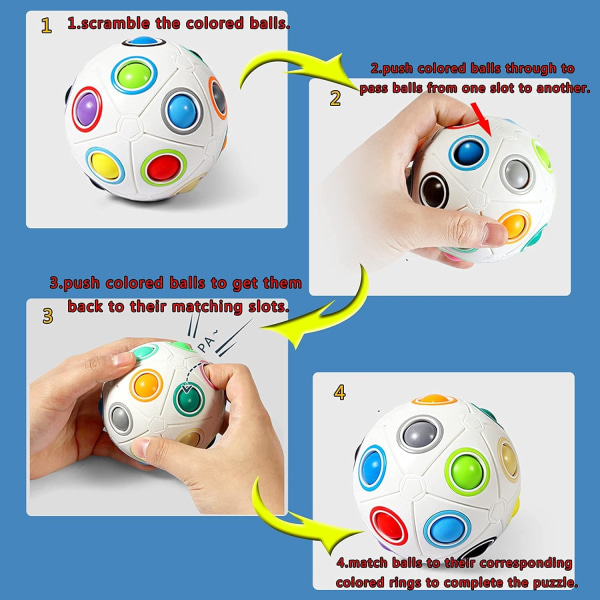 Magiske 20 kuler puslespill stress regnbue ball Fidget magnet kube pakke billige leker, Fidget spinner kube leketøy stressballer for barn voksne (svart)