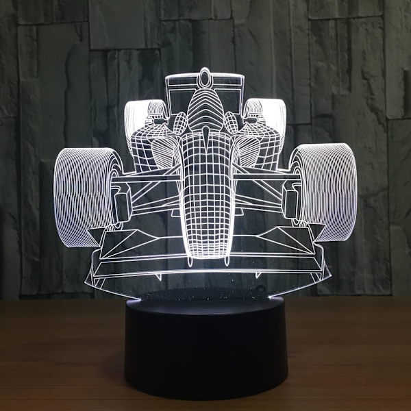 Racerbil 3D Nyhed Lys Lampa Led Lampe Bordlampe Pære 3D Farverig Berørings Lava Skrivebordslampe Dæmpbar Led Natlys Børnegave