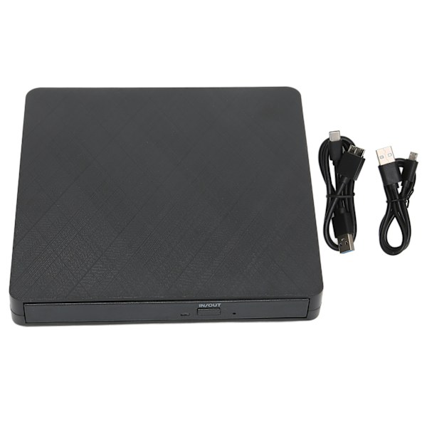 DVD-brännare bärbar dataströmförsörjning 2 i 1 USB3.0-portar mobil extern CD DVD-enhet brännare stöd TF SD-kortläsare svart
