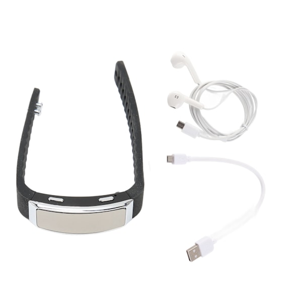 Recorder Watch HD brusreducering Röstaktiverad Uppladdningsbar Musikspelare Recorder Armband för Klassmöte Svart 16GB