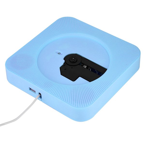 Uusi seinälle asennettava Bluetooth-CD-soitin kaiuttimella ja kaukosäätimellä (sininen)