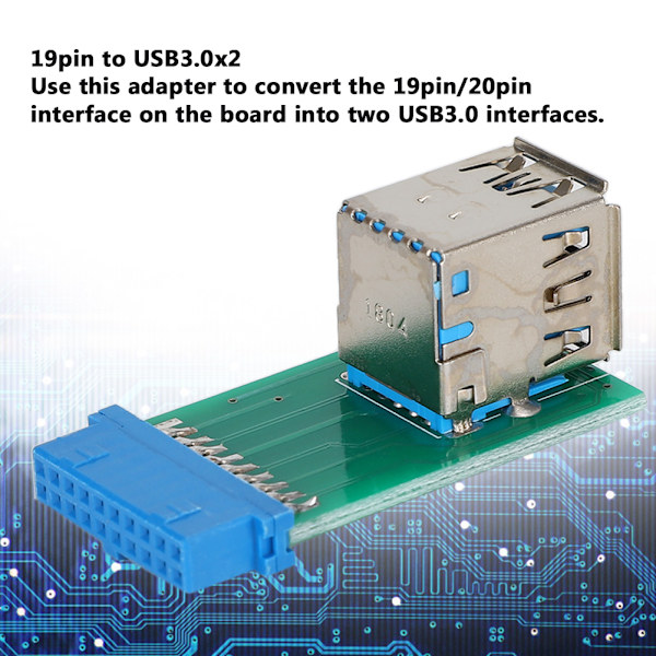 Til ASUS Desktop Motherboard 19pin/20pin til 2 USB3.0 Port Ydre Stik Adapterkort