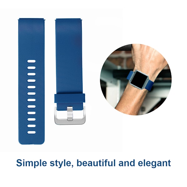 TPU Twill Watchband Watch Strap Udskiftning Rem til Fitbit Blaze (blå S)