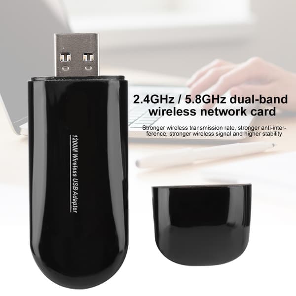 1200M Dual Band AC Langaton Wifi Bluetooth-sovitin WiFi-verkko USB-sovitinkortti