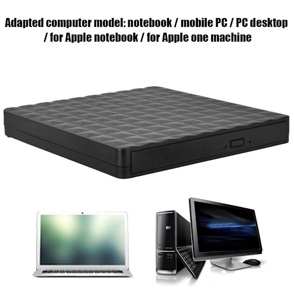 USB3.0 Rhombus Extern DVD-spelare Optisk enhet CD-skrivare för bärbar dator Stationär Universa