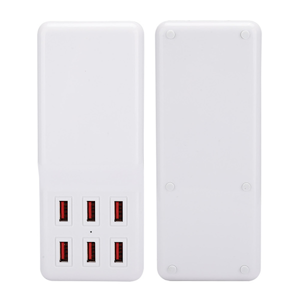 60W DC5V3.5A Utgang 6 Port USB Desktop Lader med Hvit Slank Kropp for Hjemmemiljø(  )