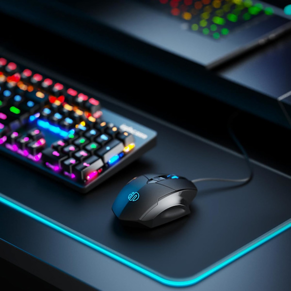 Trådløs Mus, Ergonomisk Design, 4 Nivåer DPI Justerbar og 6 Knapper, Optimert USB Trådløs Optisk Mus for PC Bærbar Datamaskin for Arbeid og Spill