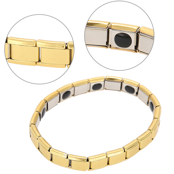 Enkel stil unisex armband i titanstål för hälsa och energi (guld)