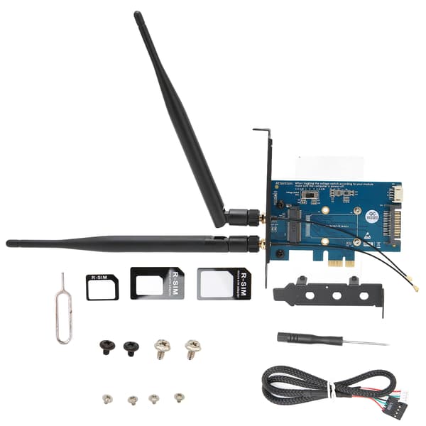 Mini PCIE-adapter med multisystemkompatibilitet, 4-stifts ströminterface, liten volym