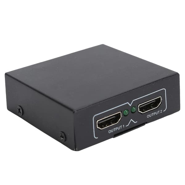 HD Multimedia Interface Splitter 1 in 2 Out 4K Video Audio Distributor Mirror Adapter 100‑240VEU Plug
