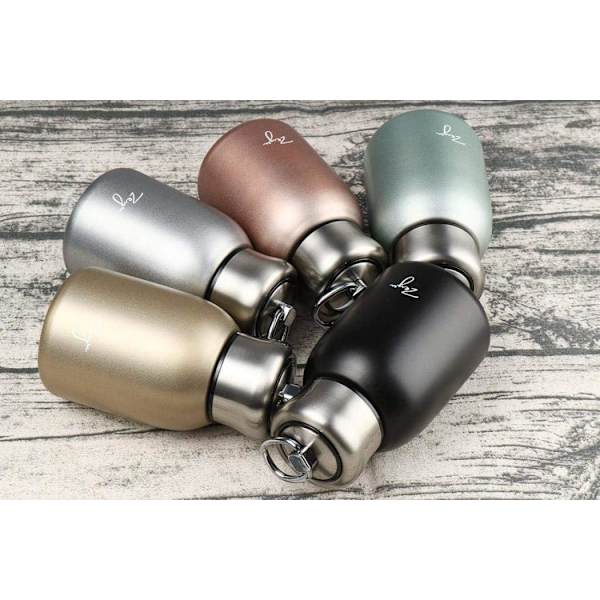 Bærbar liten vakuumkopp termokolbe, rustfritt stål matt isolert vannflaske sportsvannflaske 300ML (Rose Gold)