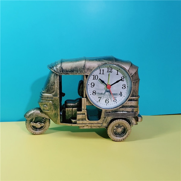 Alarmita retro triciclo de escuela primaria con recordatorio de tiempo personalizado, Bronce, 7 pulgadas × 4.72 pulgadas