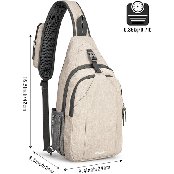Slyngeveske RFID-blokkerende Slynge Ryggsekk Crossbody Brystveske Dagstursekk for Fotturer Reise white