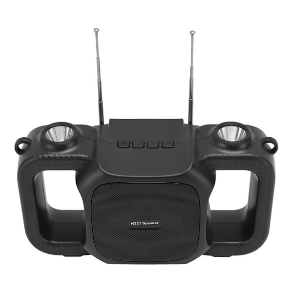 Aurinkokäyttöinen Bluetooth-kaiutin monitoiminen FM-radiohätä-LED-valolla kannettava ulkokaiutin