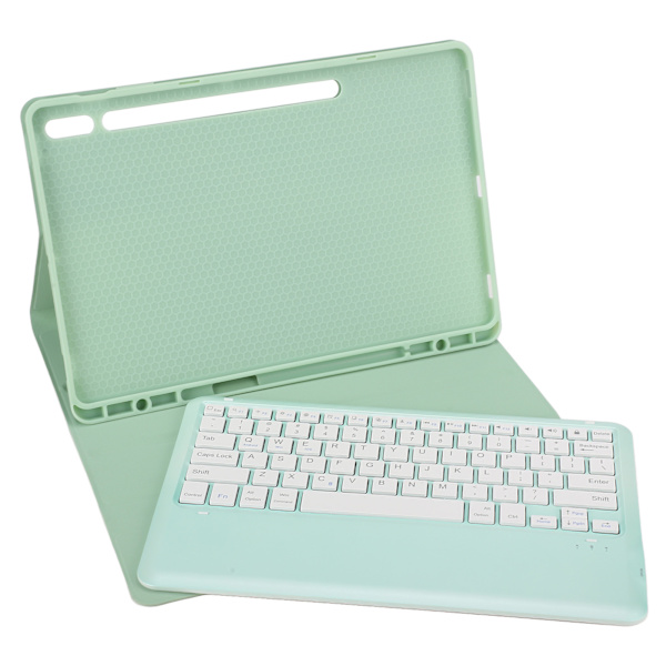 For Tab S8 näppäimistökotelo Matcha Green säädettävä kulma PU-kotelo irrotettava tabletti langaton näppäimistö SM X800 S7 FE ilman kosketuslevyä