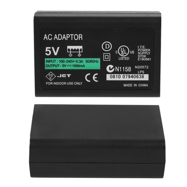 DC 5V Strømadapter Spillkonsoll Lader Erstatning Full Beskyttelse for PSV 2000