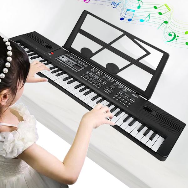 61 Tangenter Digital Musik Elektronisk Orgel Bærbart Keyboard med Mikrofon til Børn